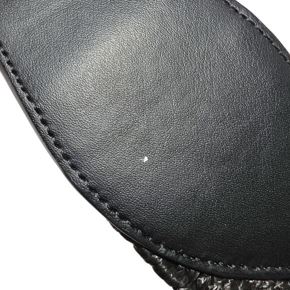 Ralph Lauren Black Statement Belt Leather Buckle Womens XS Stretch NEW 2.5\